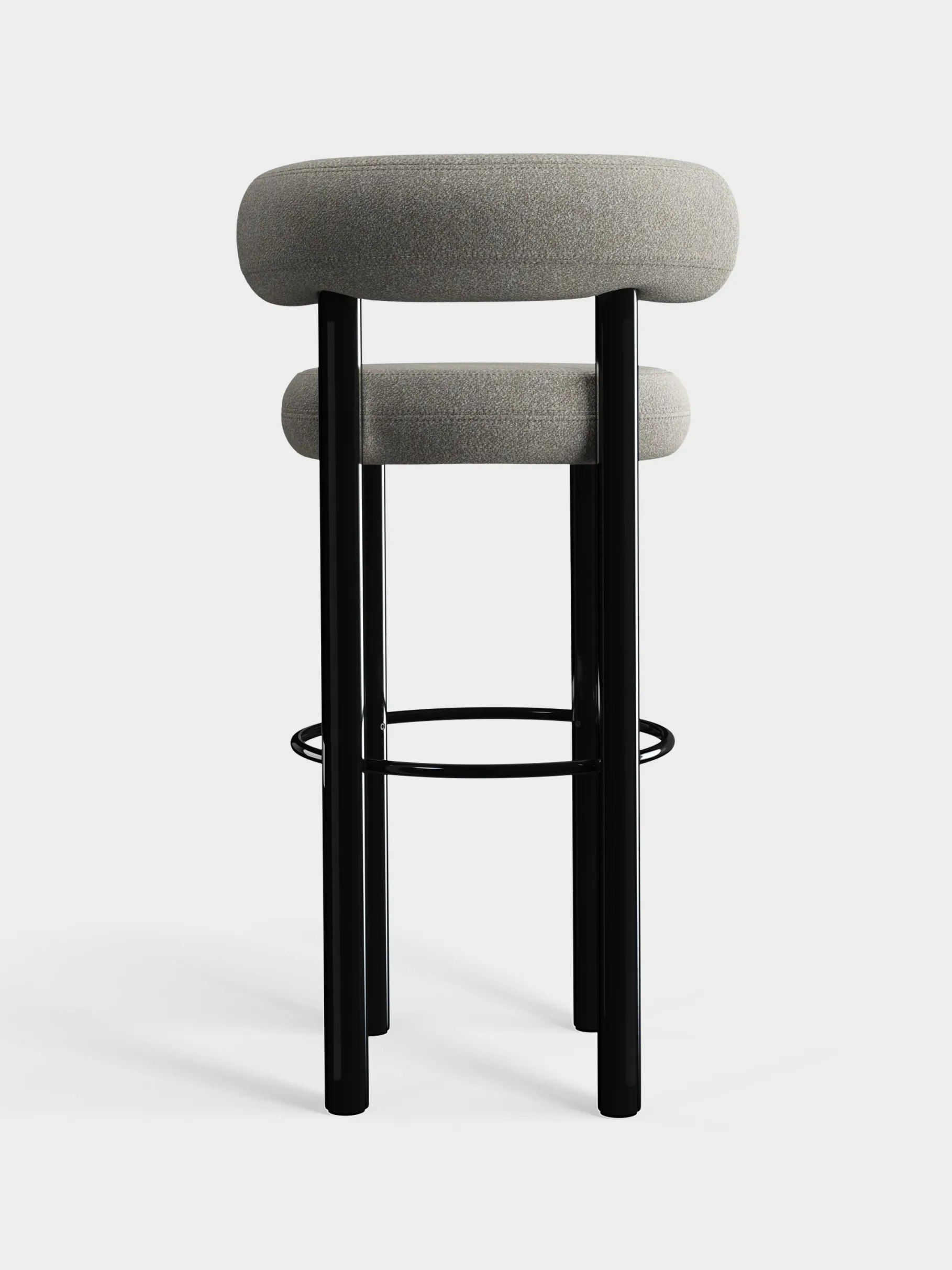 Fat Black Steel 75cm Bar Stool
