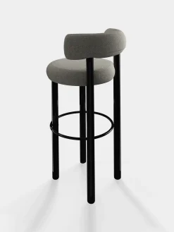 Fat Black Steel 75cm Bar Stool