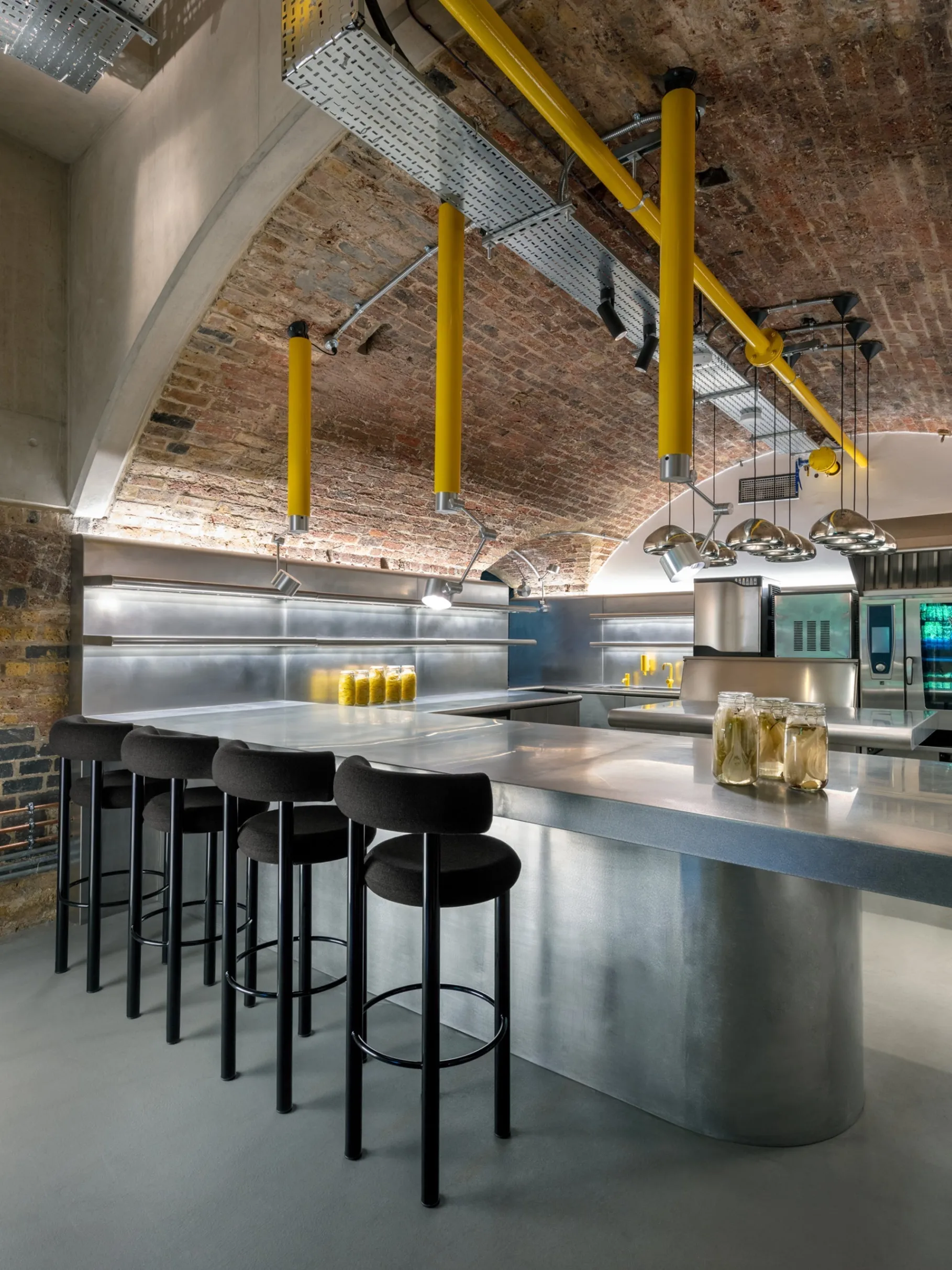 Fat Black Steel 75cm Bar Stool