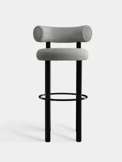 Fat Black Steel 75cm Bar Stool