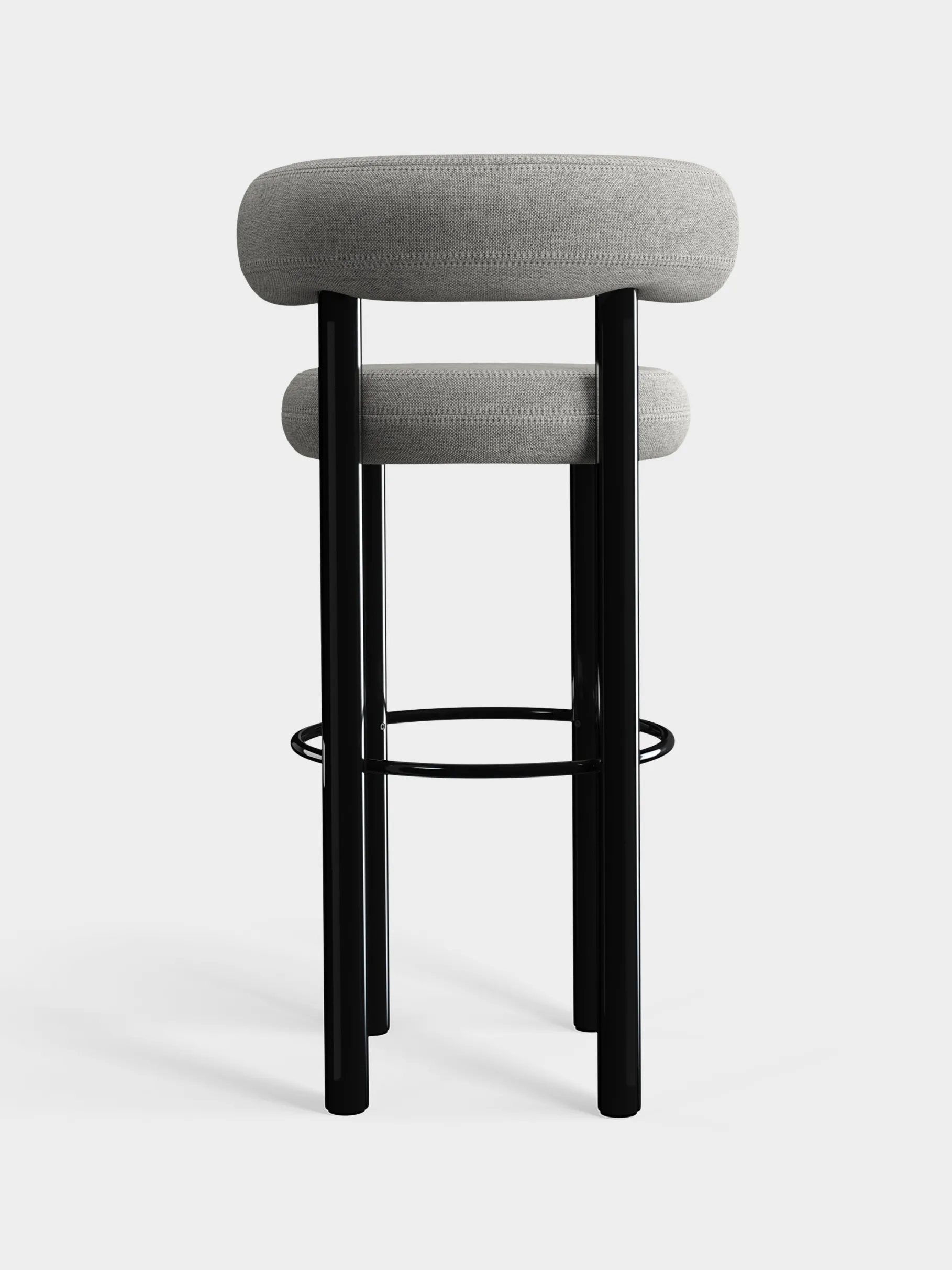 Fat Black Steel 75cm Bar Stool