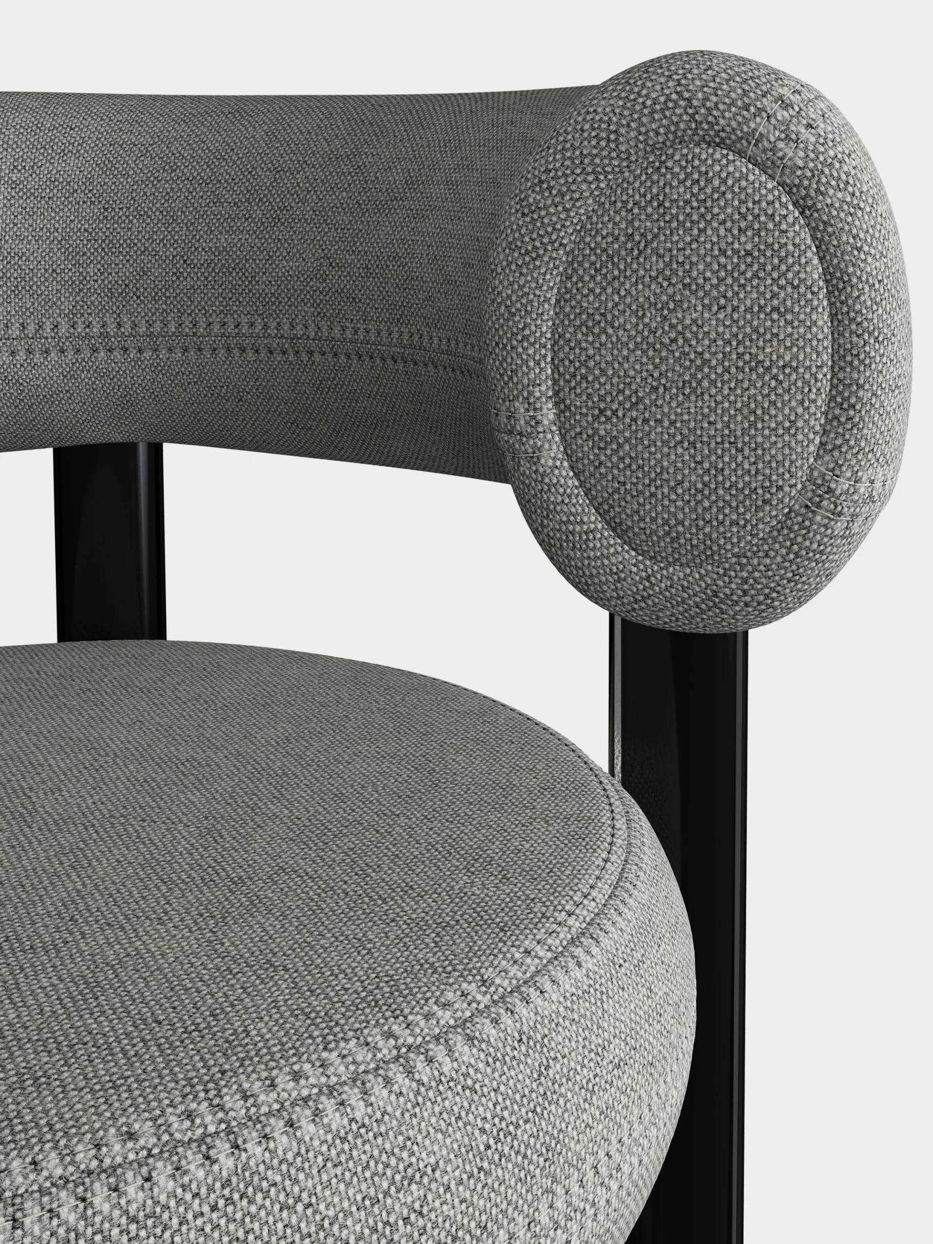 Fat Black Steel 75cm Bar Stool