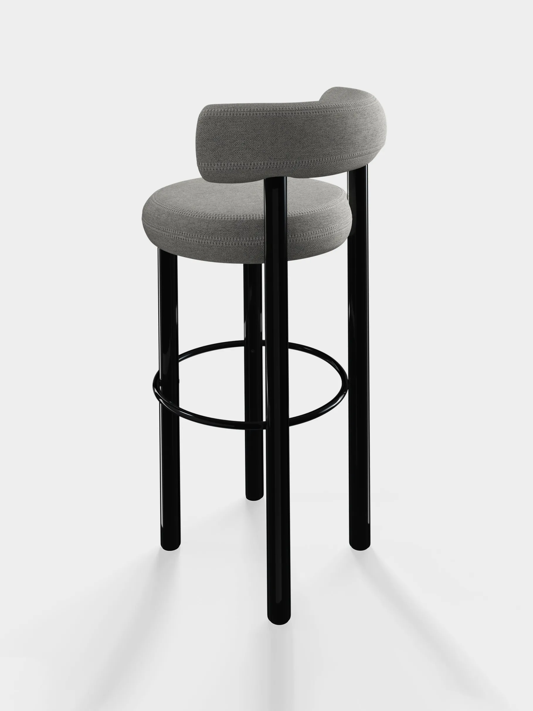 Fat Black Steel 75cm Bar Stool