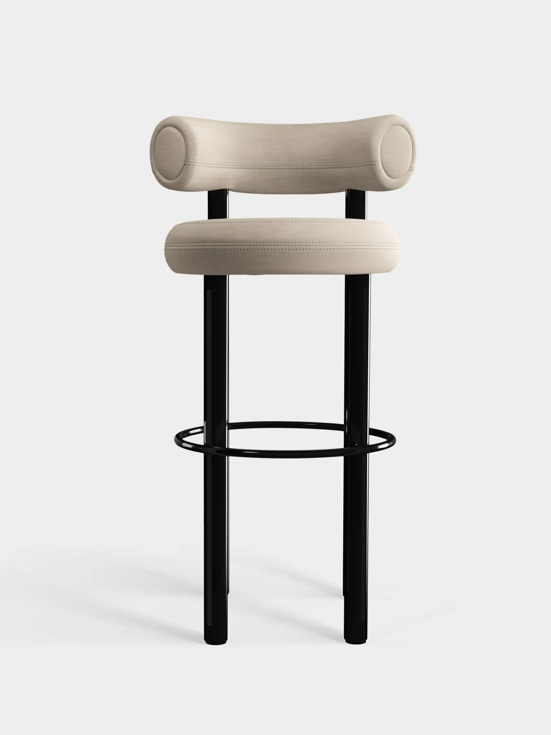 Fat Black Steel 75cm Bar Stool