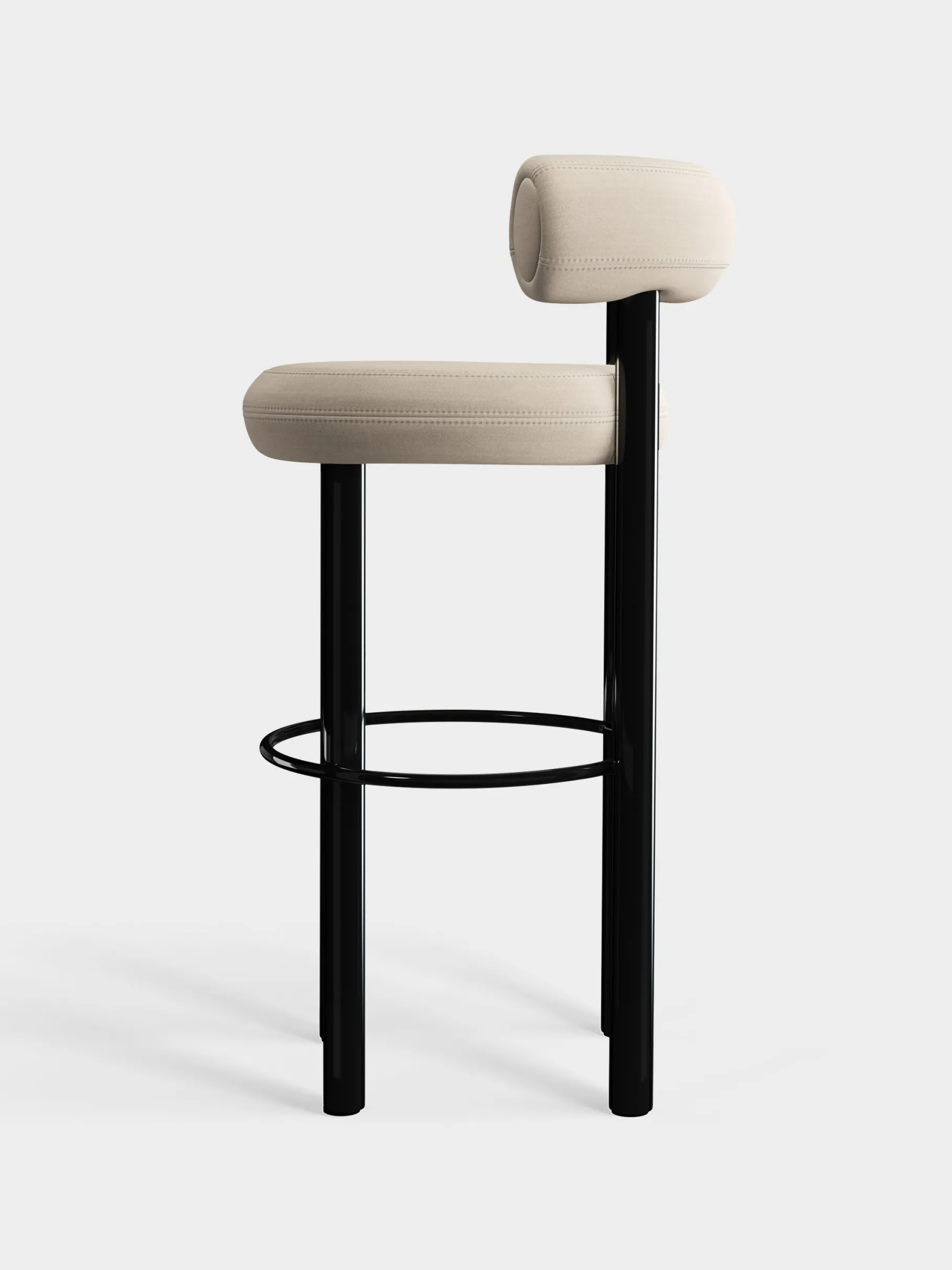 Fat Black Steel 75cm Bar Stool
