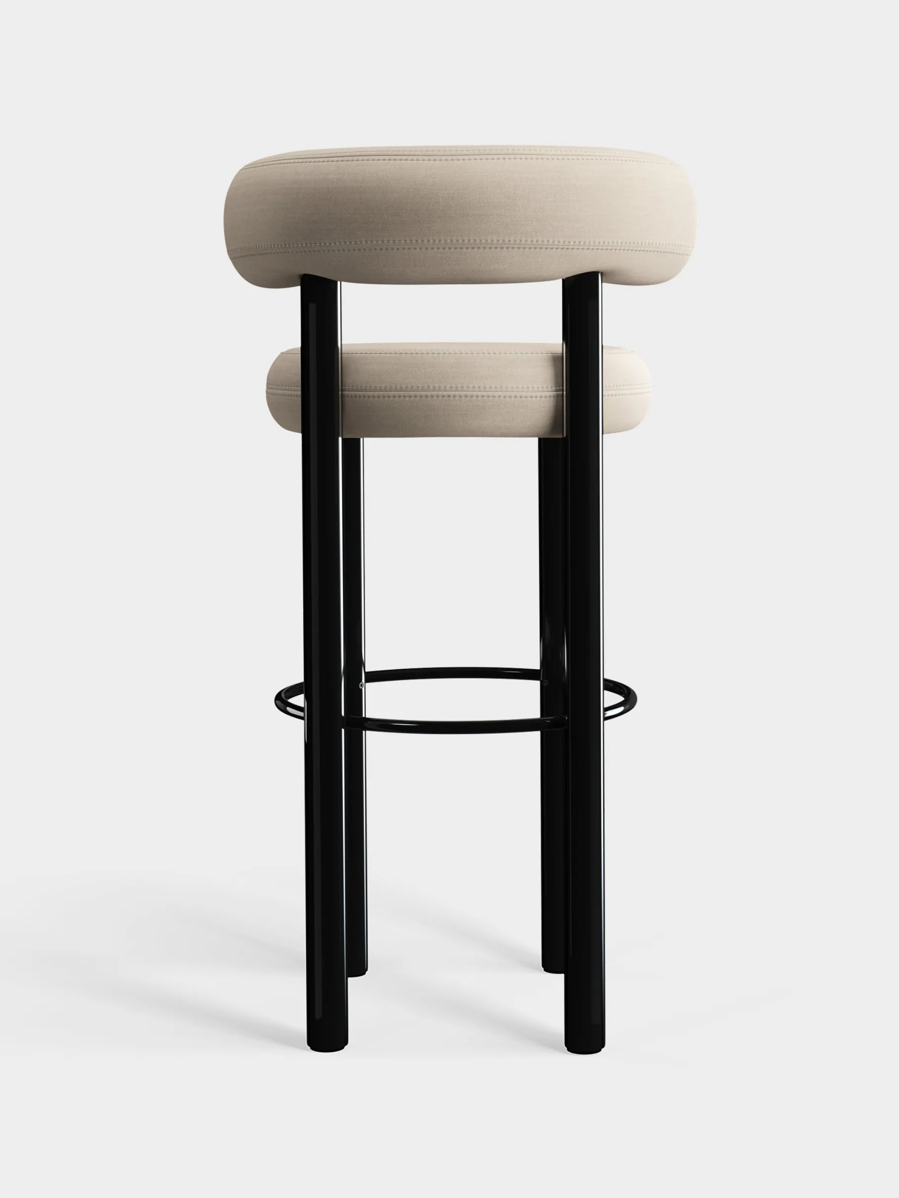 Fat Black Steel 75cm Bar Stool