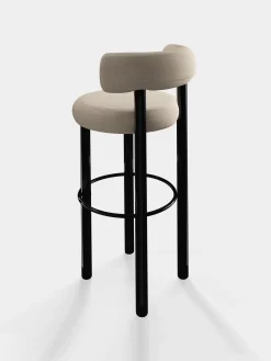 Fat Black Steel 75cm Bar Stool
