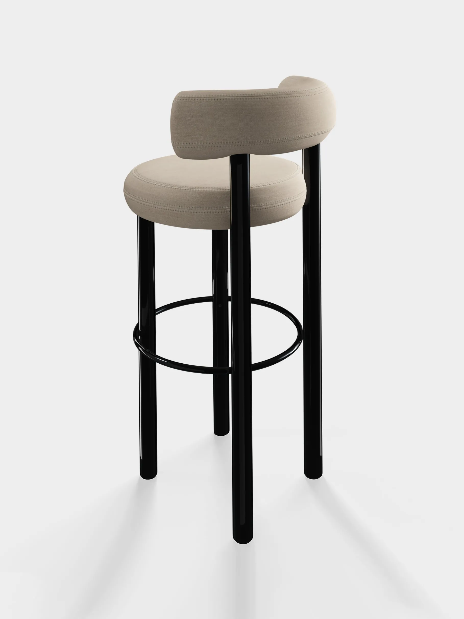 Fat Black Steel 75cm Bar Stool