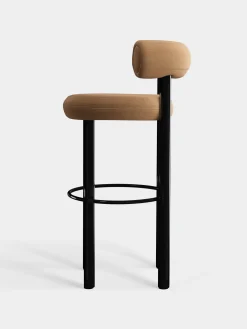 Fat Black Steel 75cm Bar Stool