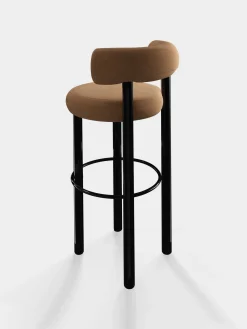 Fat Black Steel 75cm Bar Stool