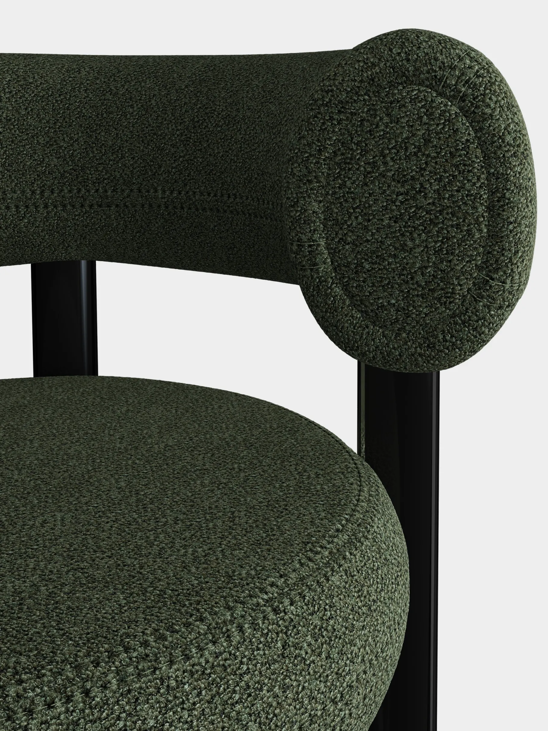 Fat Black Steel 75cm Bar Stool