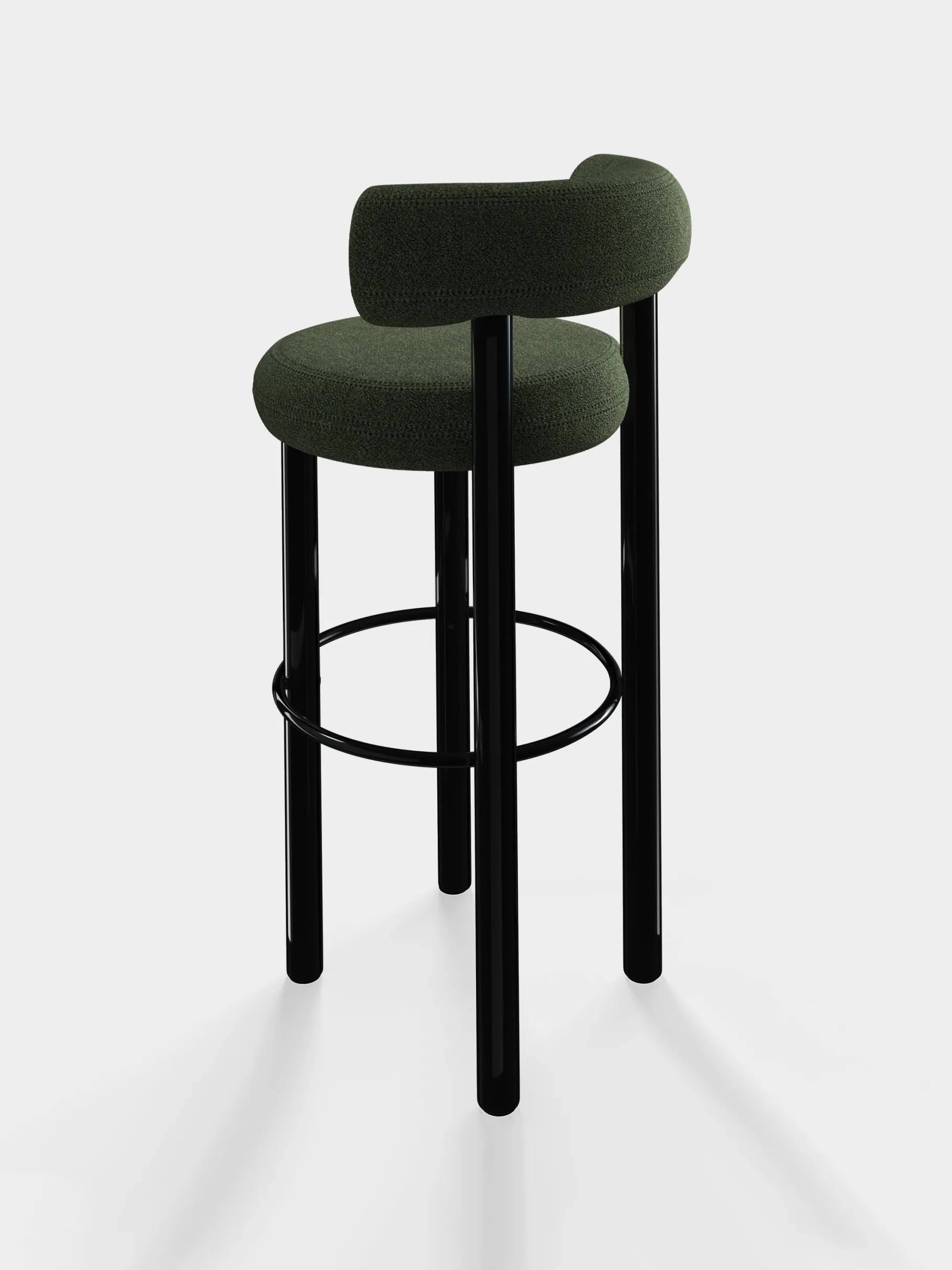 Fat Black Steel 75cm Bar Stool
