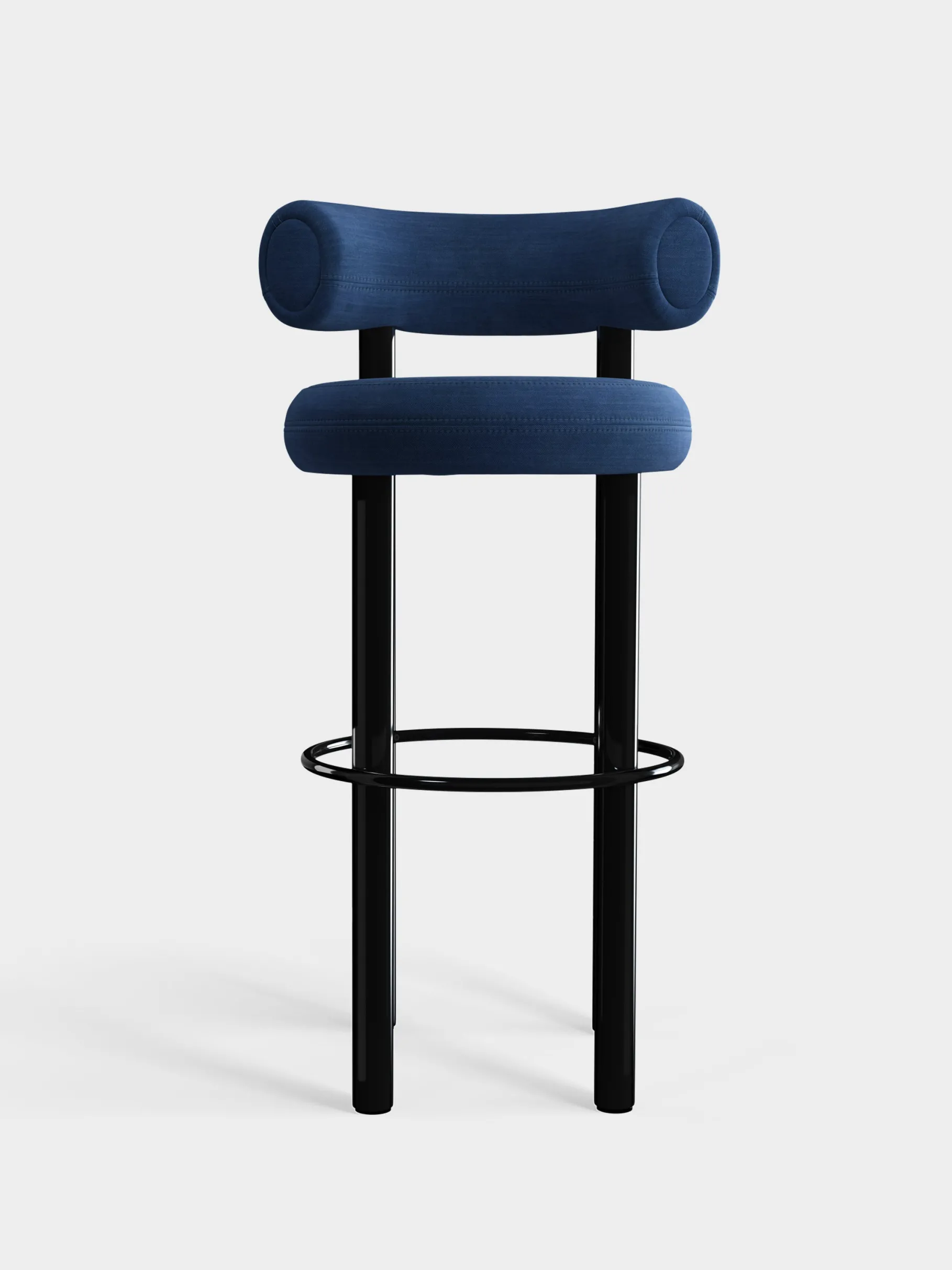 Fat Black Steel 75cm Bar Stool