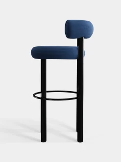 Fat Black Steel 75cm Bar Stool