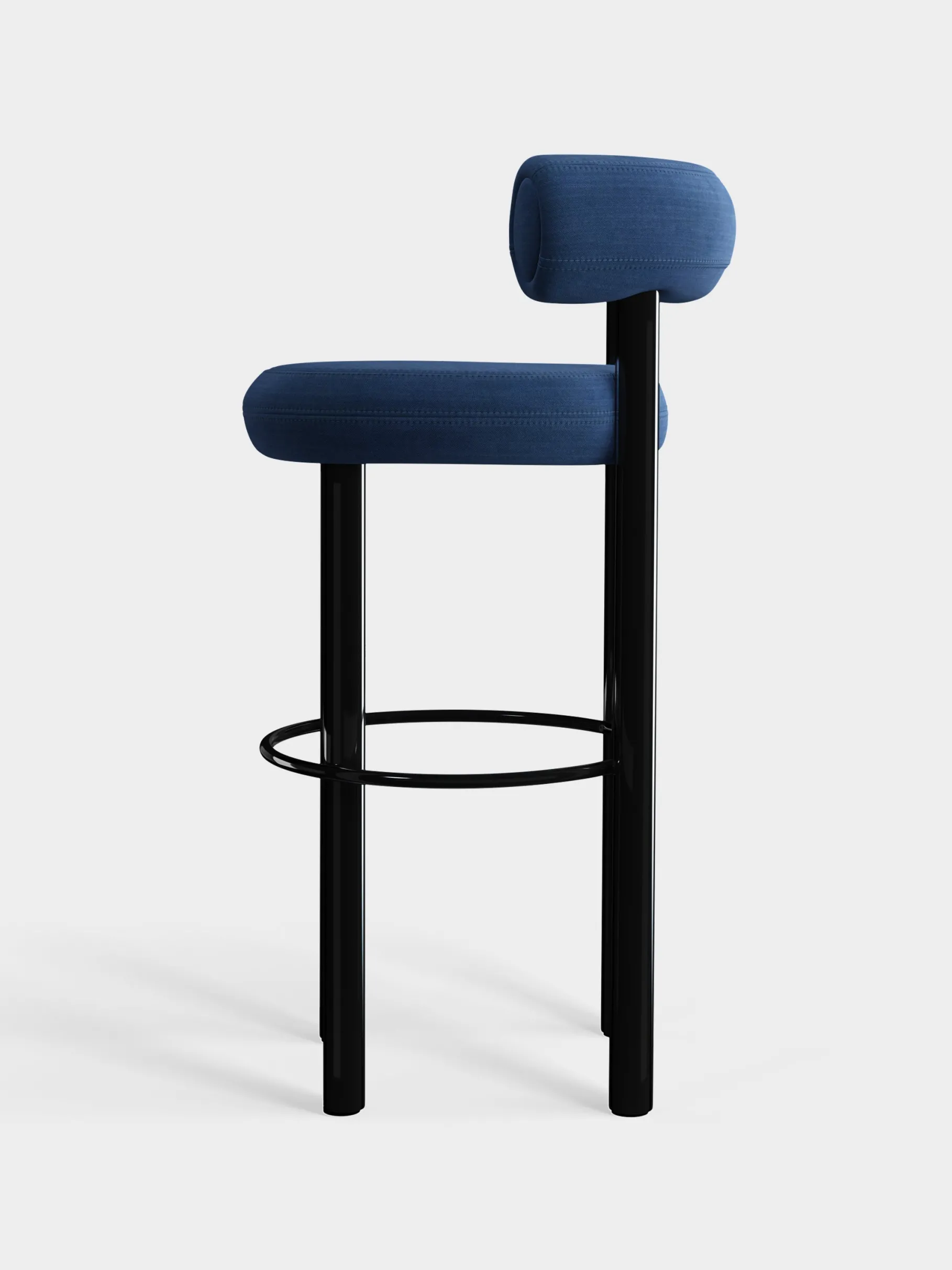 Fat Black Steel 75cm Bar Stool
