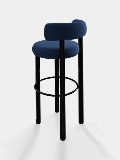 Fat Black Steel 75cm Bar Stool