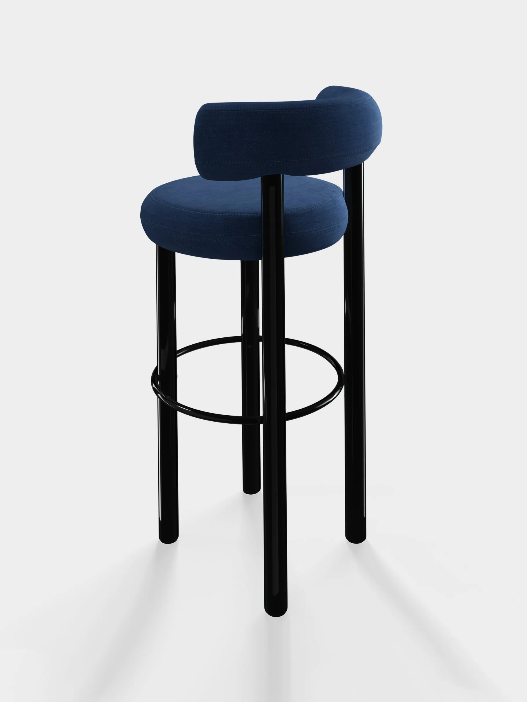 Fat Black Steel 75cm Bar Stool
