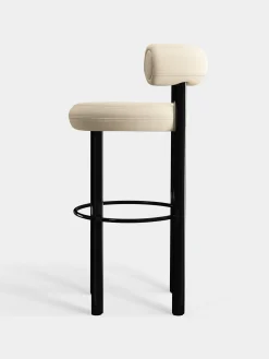 Fat Black Steel 75cm Bar Stool