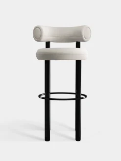 Fat Black Steel 75cm Bar Stool