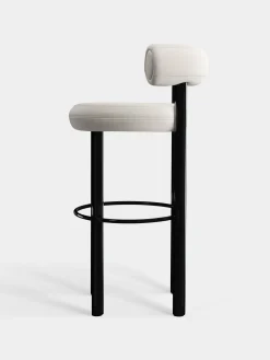 Fat Black Steel 75cm Bar Stool