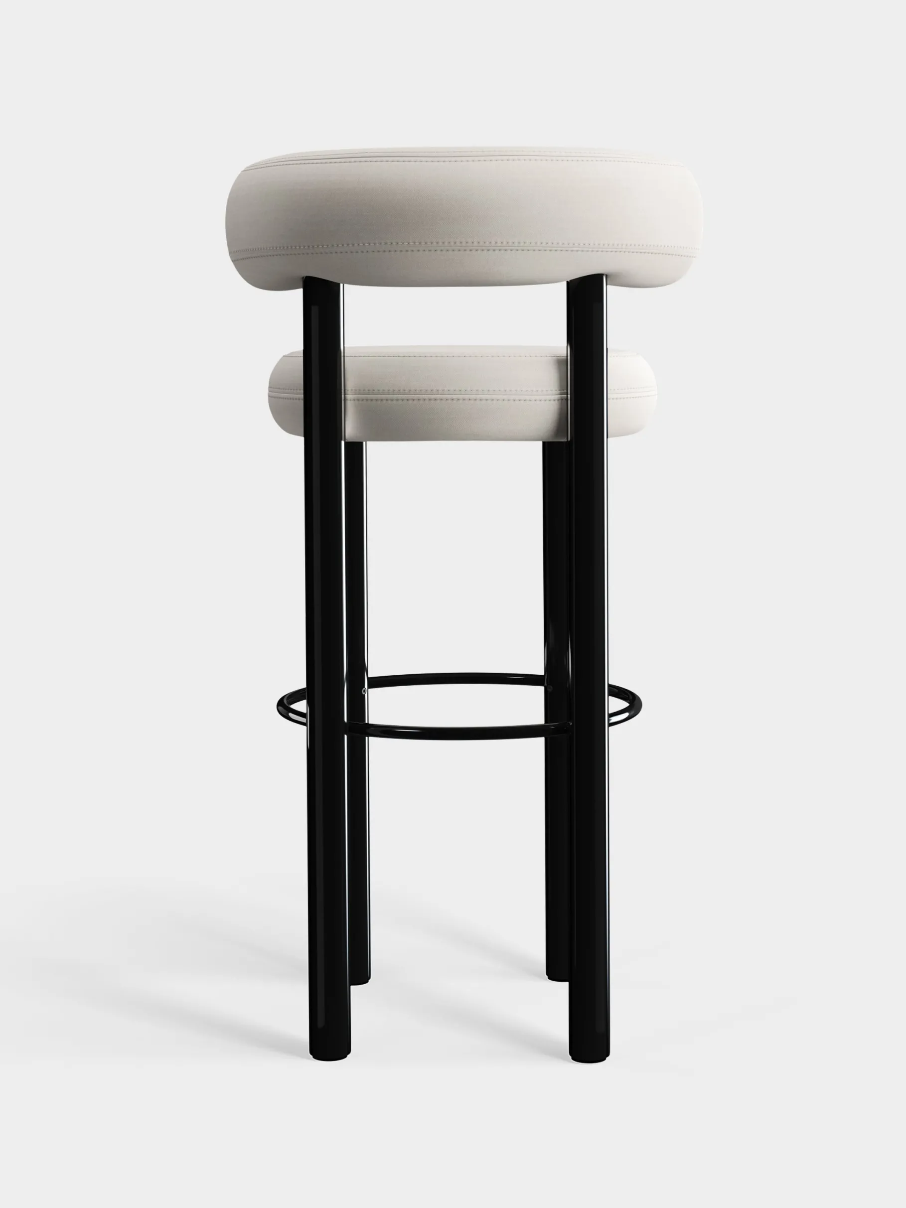 Fat Black Steel 75cm Bar Stool