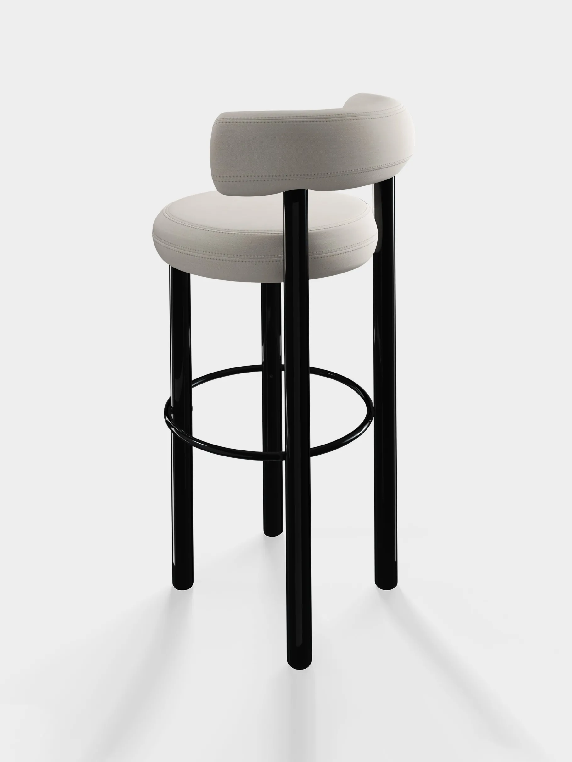 Fat Black Steel 75cm Bar Stool
