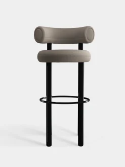 Fat Black Steel 75cm Bar Stool