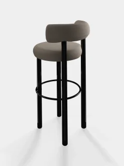 Fat Black Steel 75cm Bar Stool