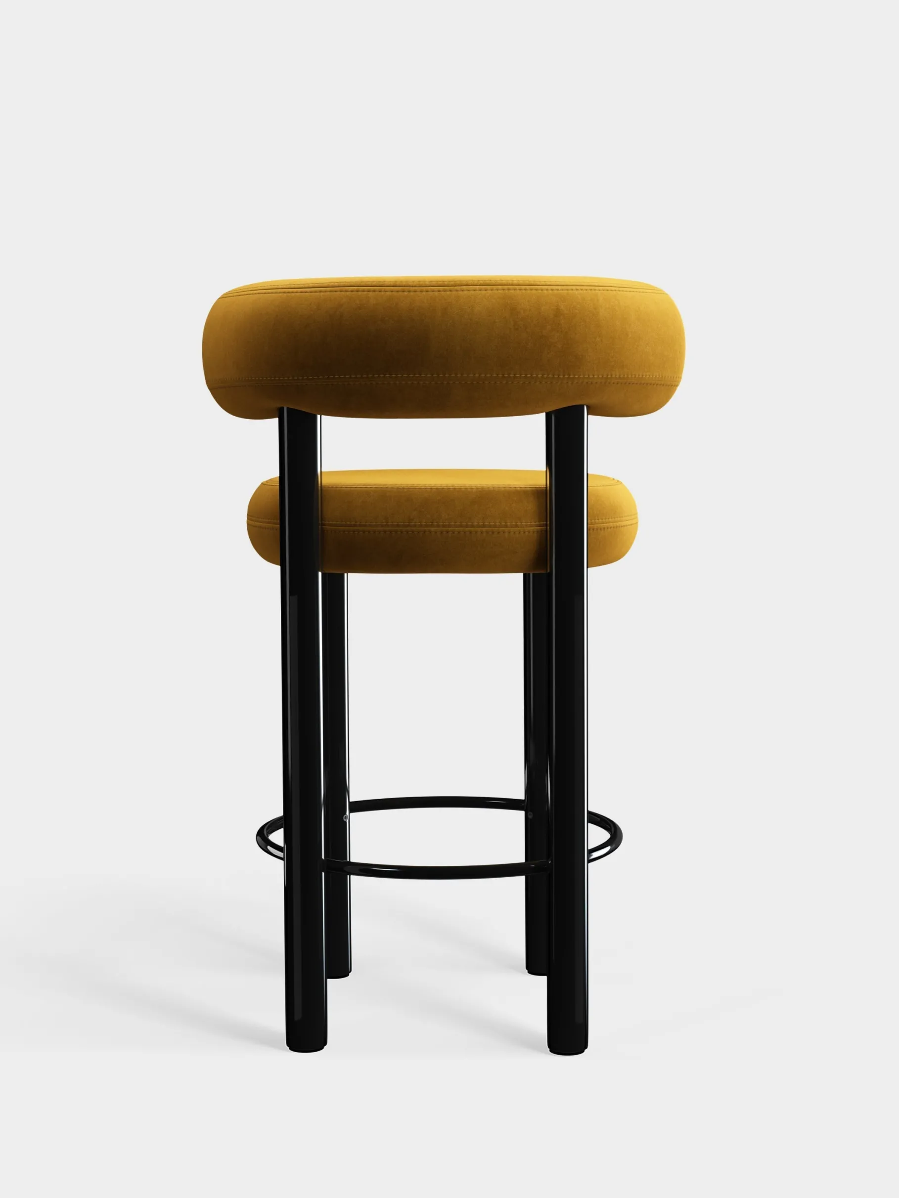 Fat Black Steel 65cm Counter Stool