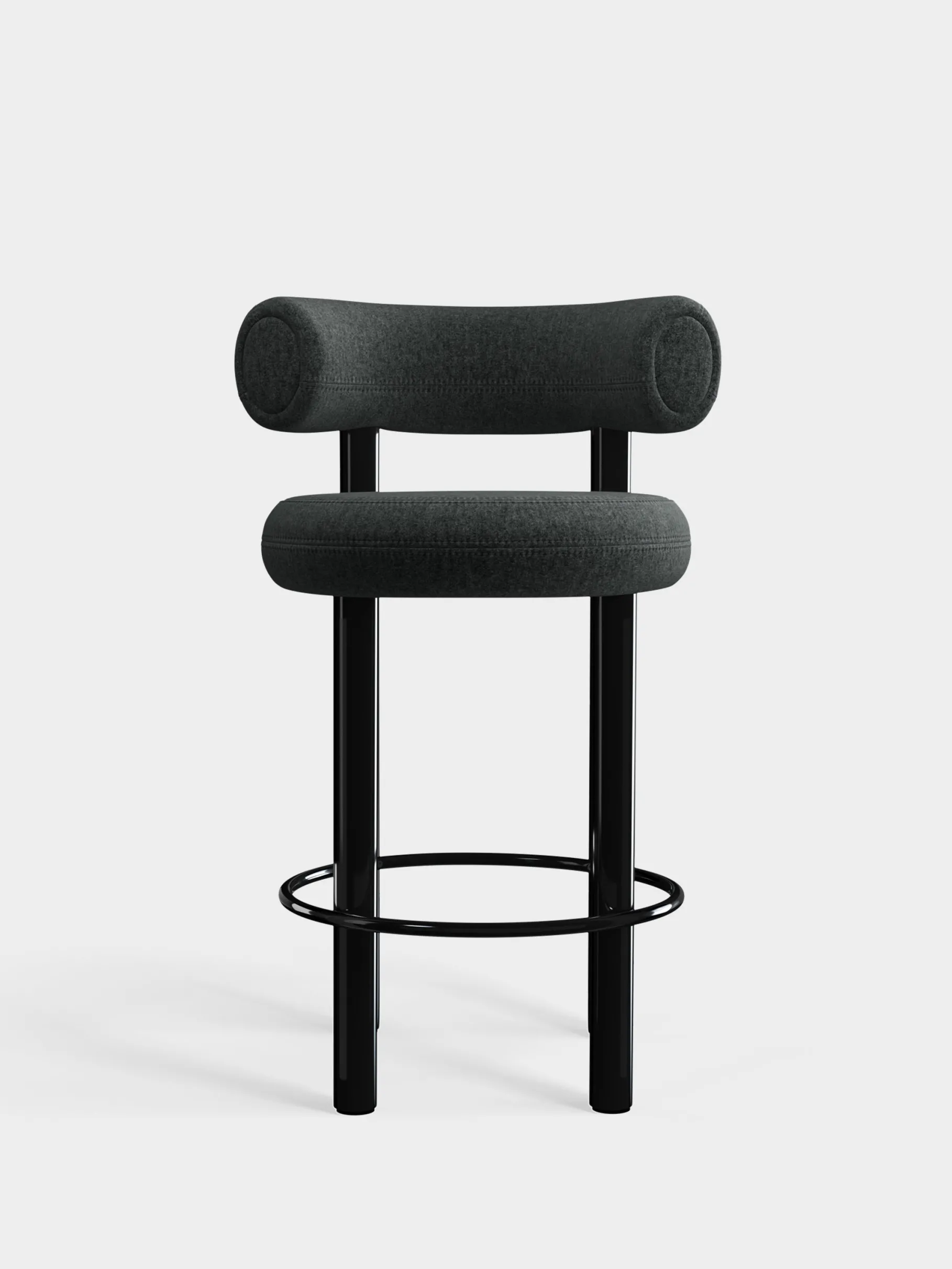 Fat Black Steel 65cm Counter Stool