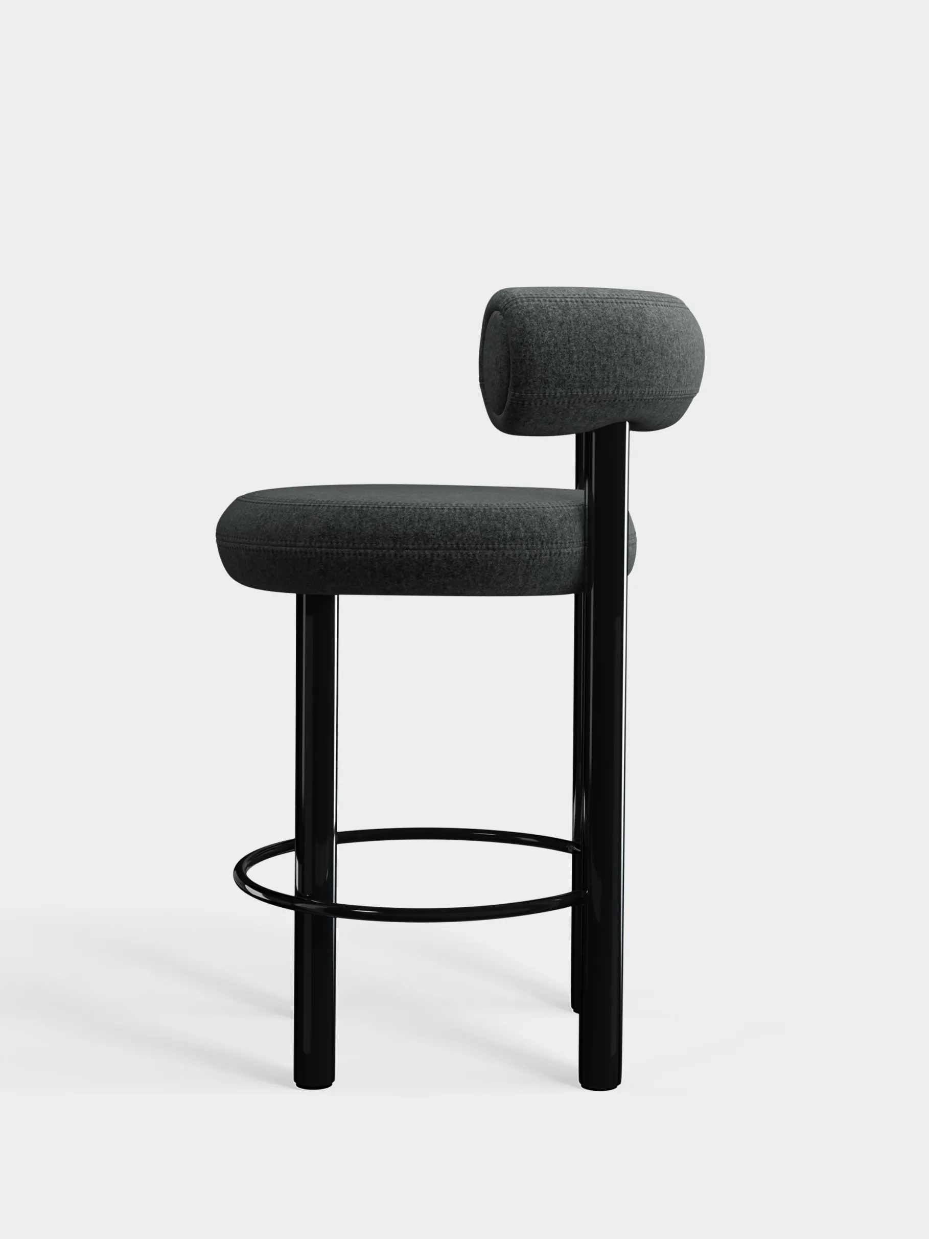 Fat Black Steel 65cm Counter Stool