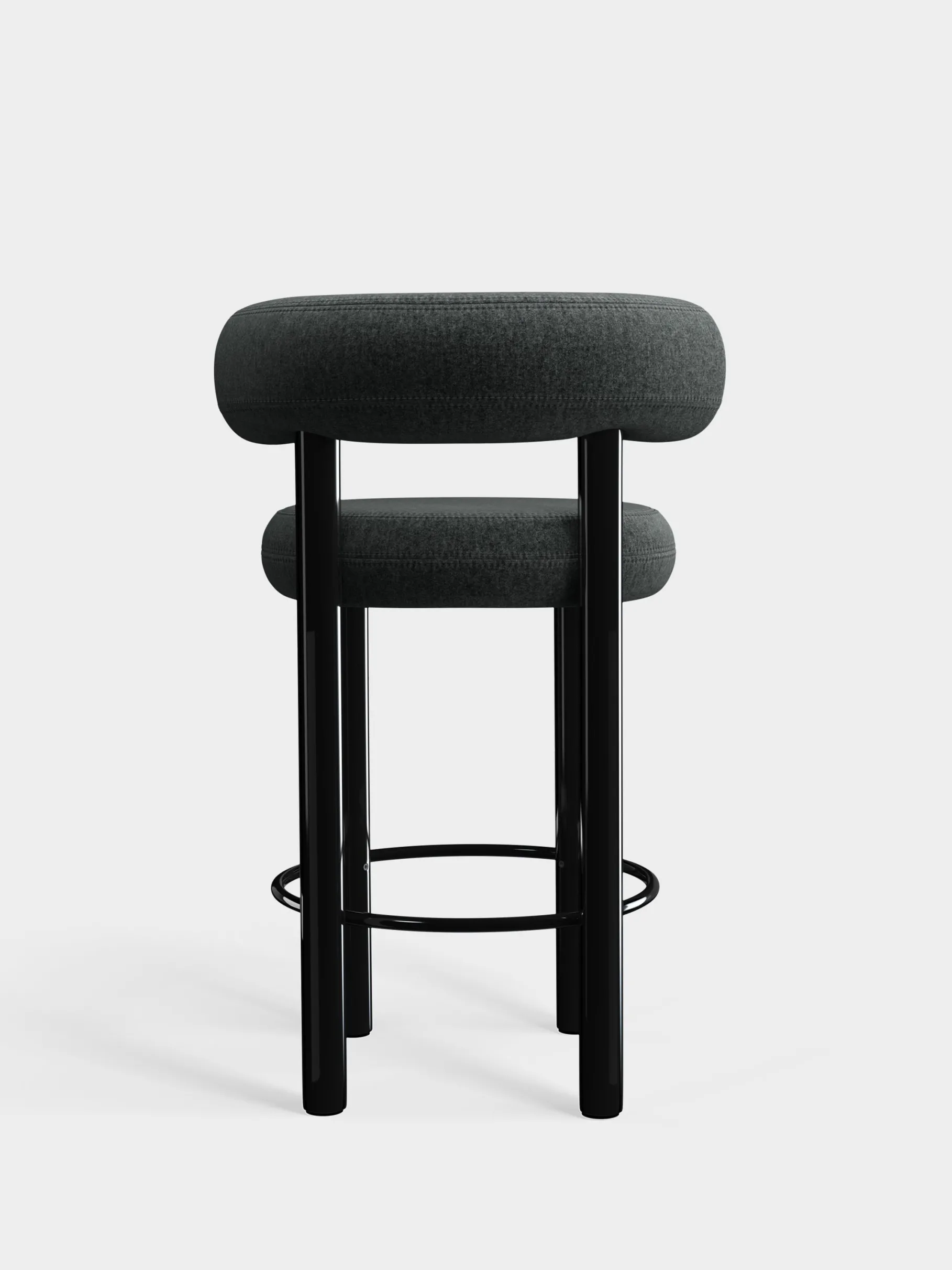 Fat Black Steel 65cm Counter Stool
