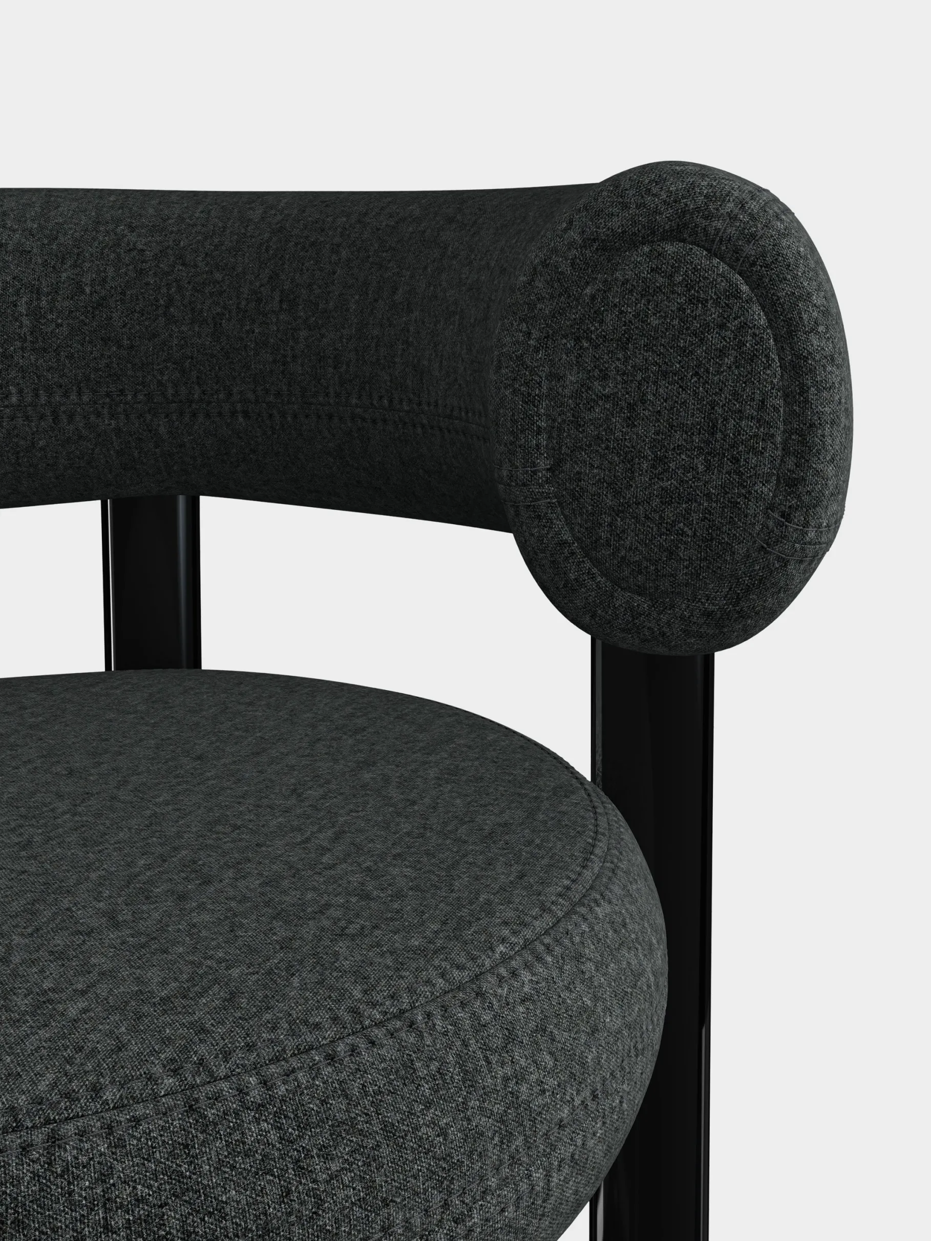 Fat Black Steel 65cm Counter Stool