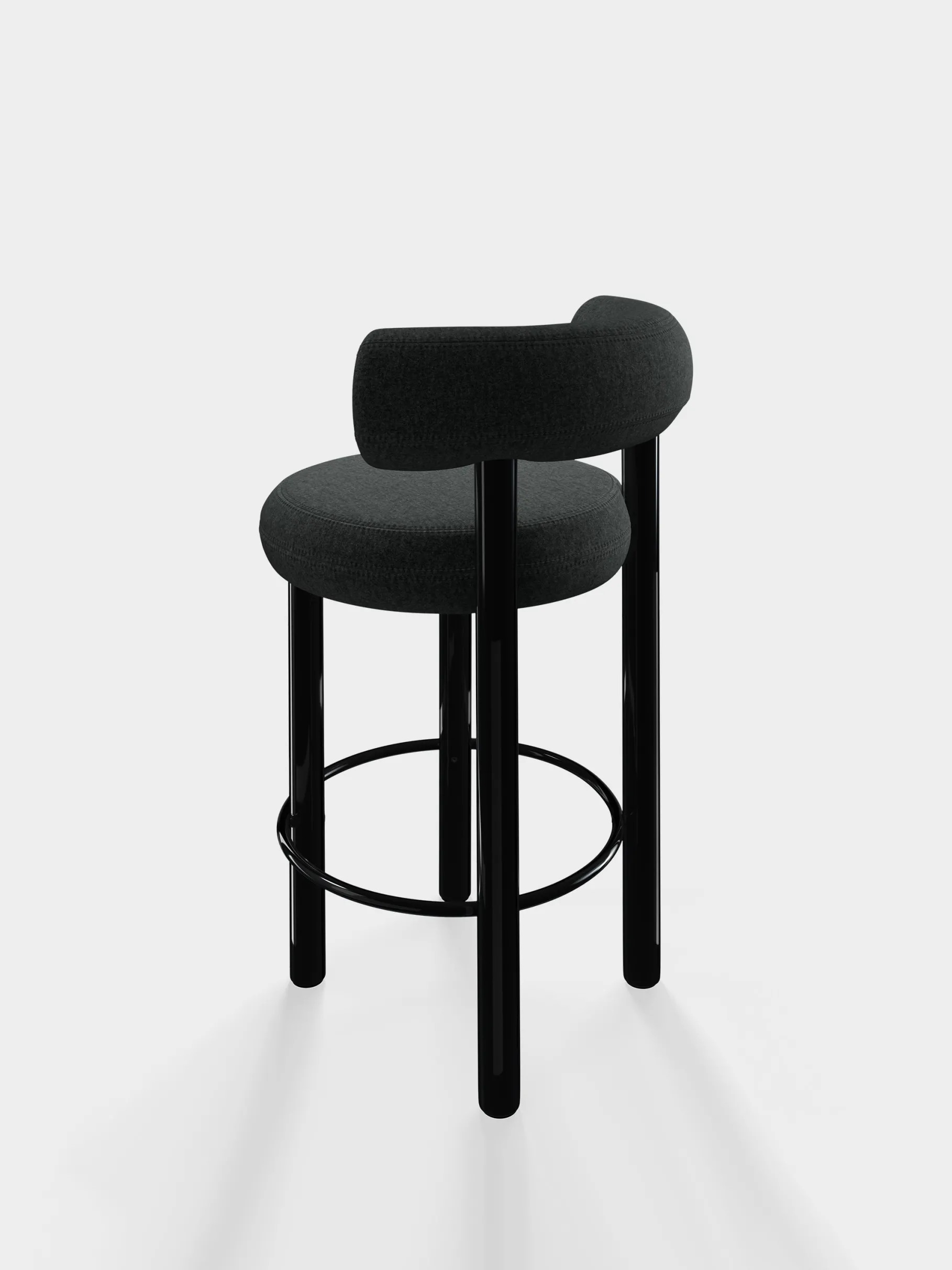 Fat Black Steel 65cm Counter Stool