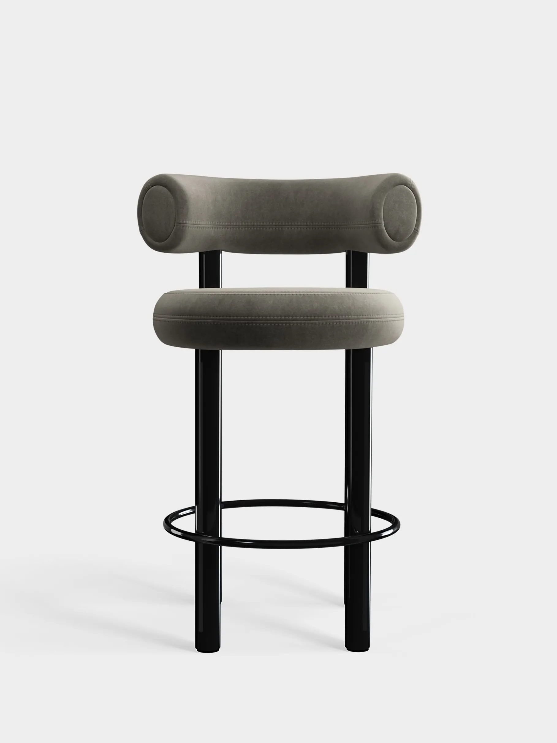 Fat Black Steel 65cm Counter Stool