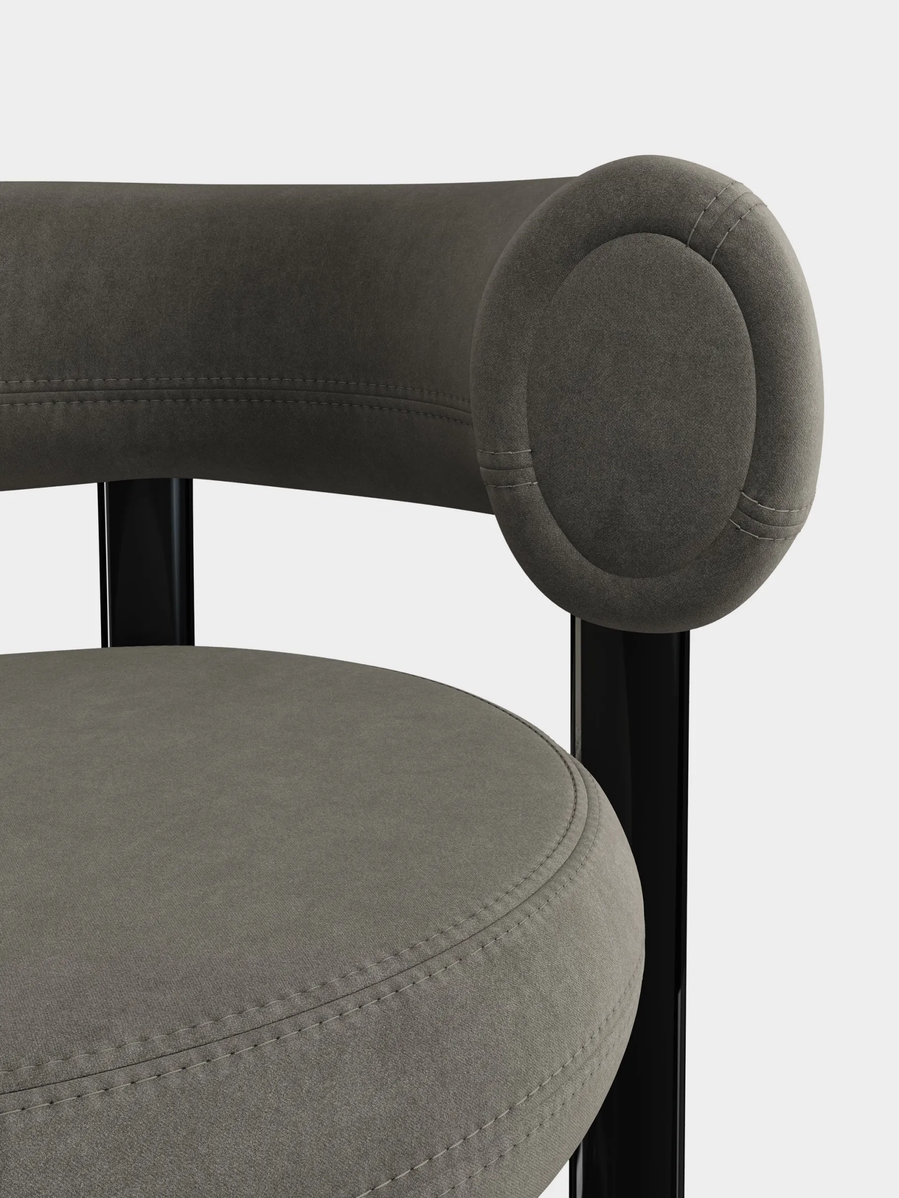 Fat Black Steel 65cm Counter Stool