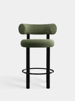 Fat Black Steel 65cm Counter Stool