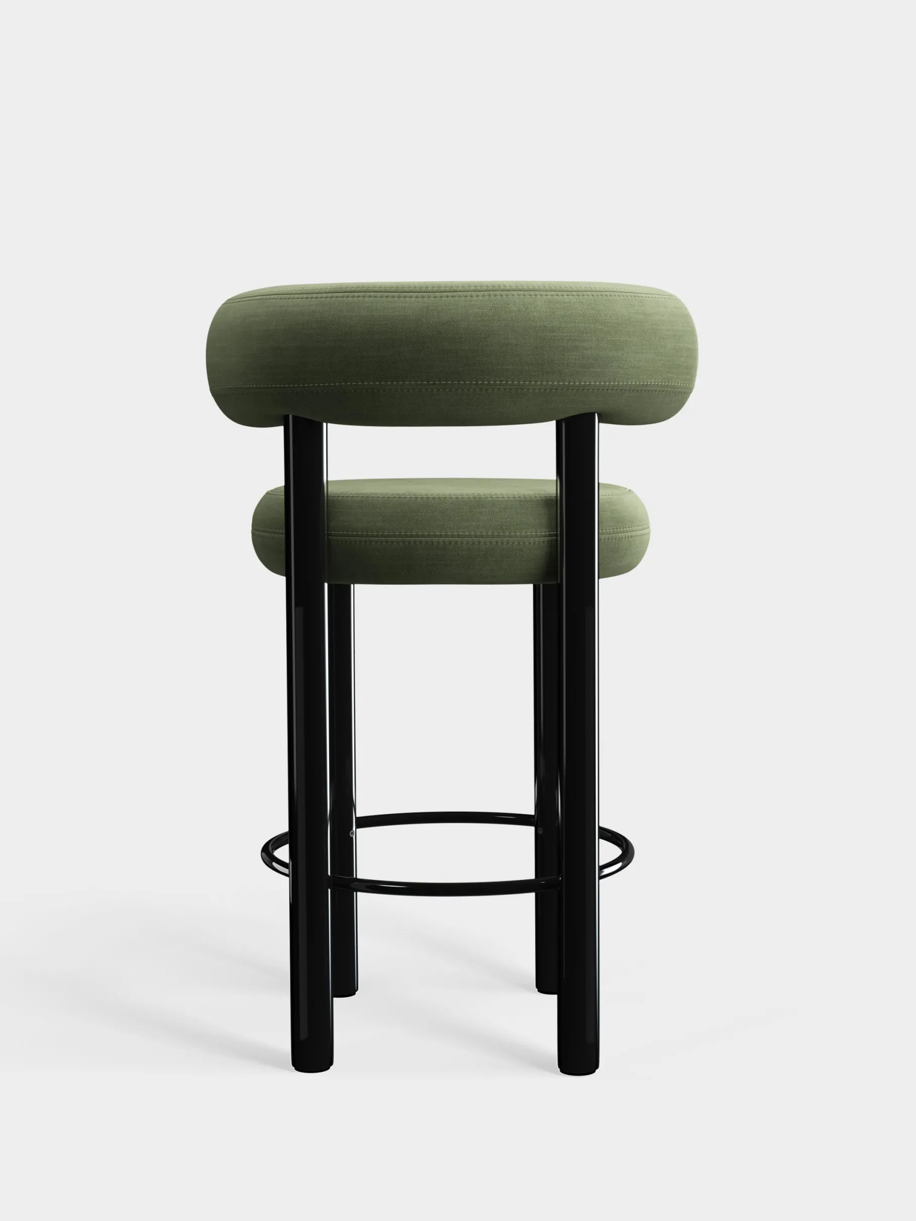Fat Black Steel 65cm Counter Stool