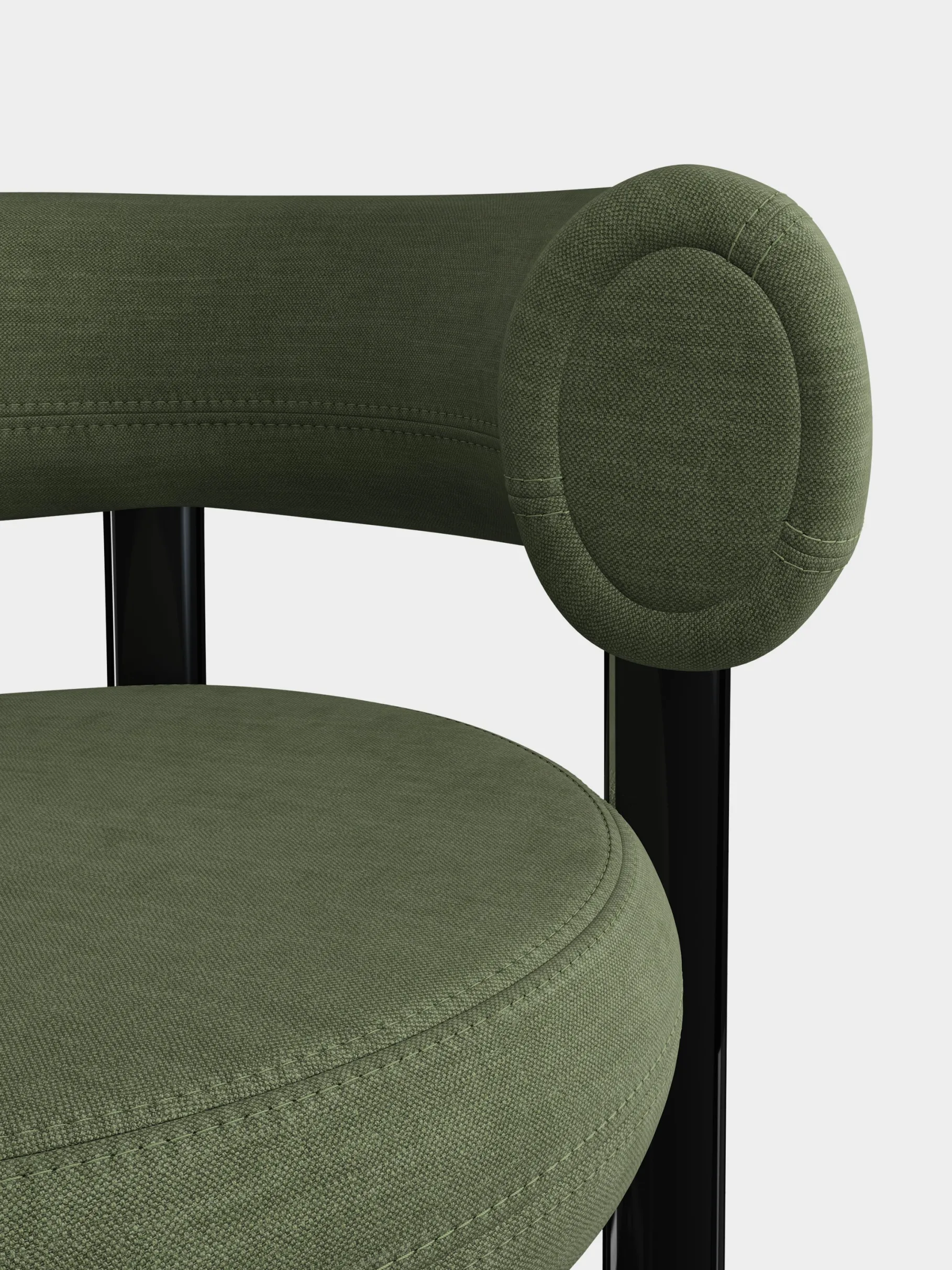 Fat Black Steel 65cm Counter Stool