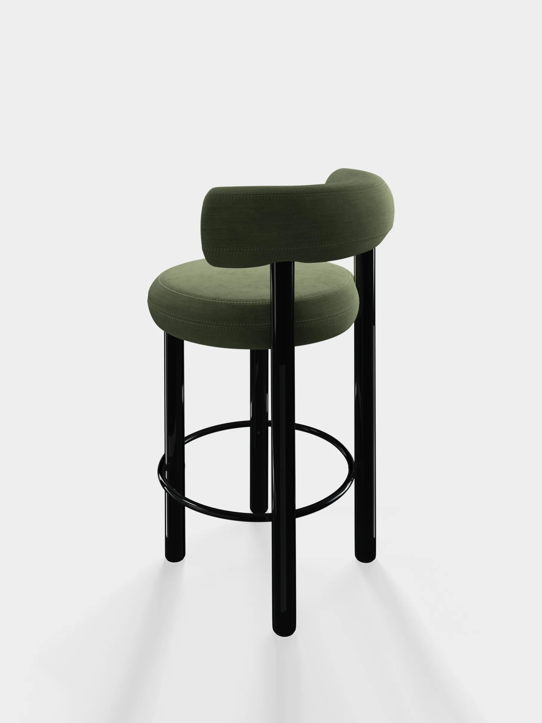 Fat Black Steel 65cm Counter Stool