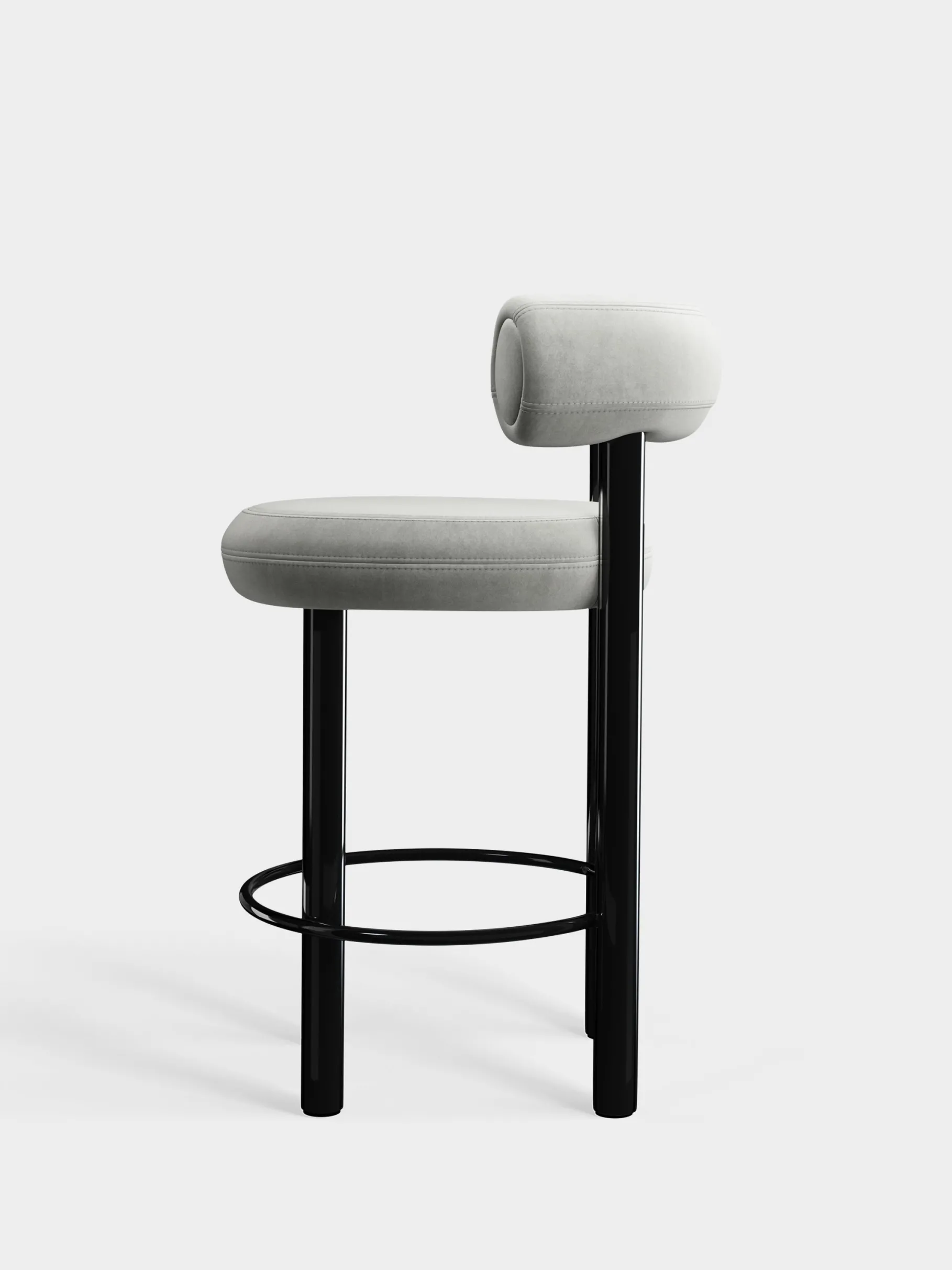 Fat Black Steel 65cm Counter Stool