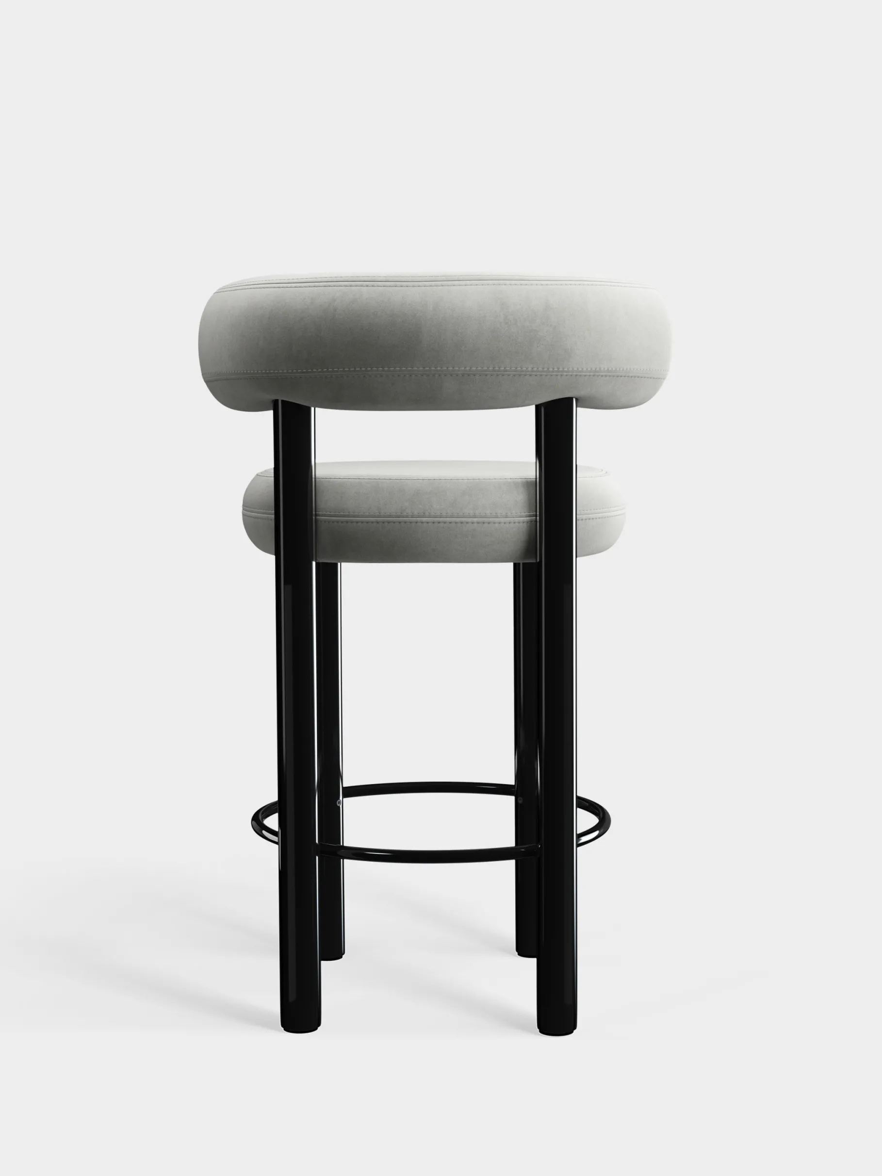 Fat Black Steel 65cm Counter Stool