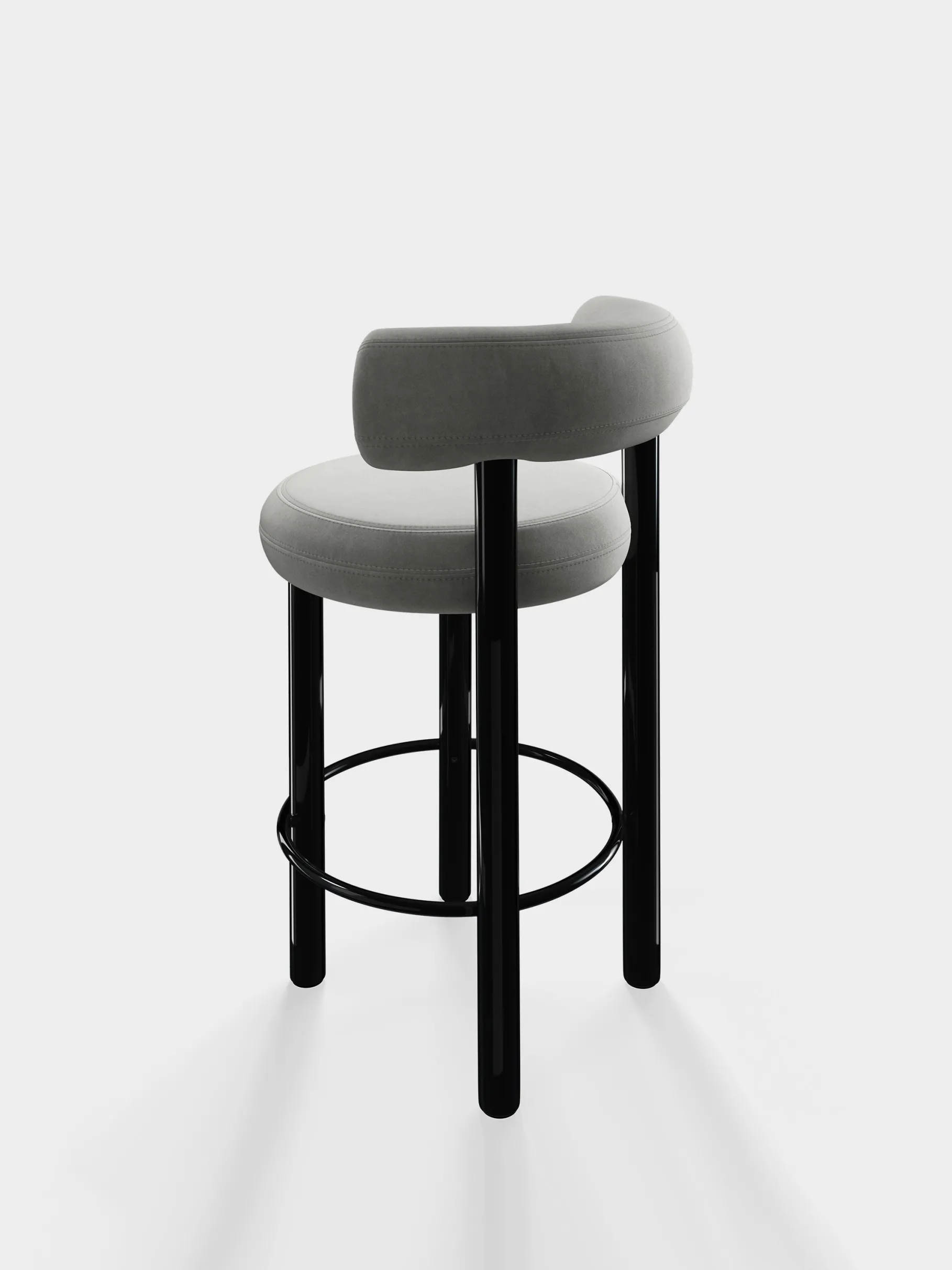 Fat Black Steel 65cm Counter Stool