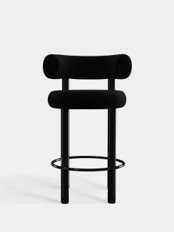 Fat Black Steel 65cm Counter Stool
