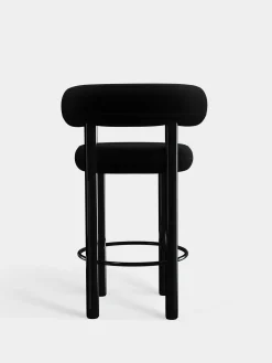 Fat Black Steel 65cm Counter Stool
