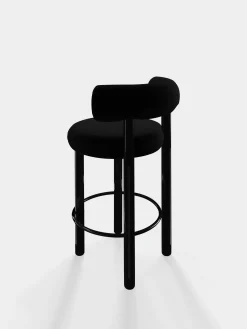 Fat Black Steel 65cm Counter Stool
