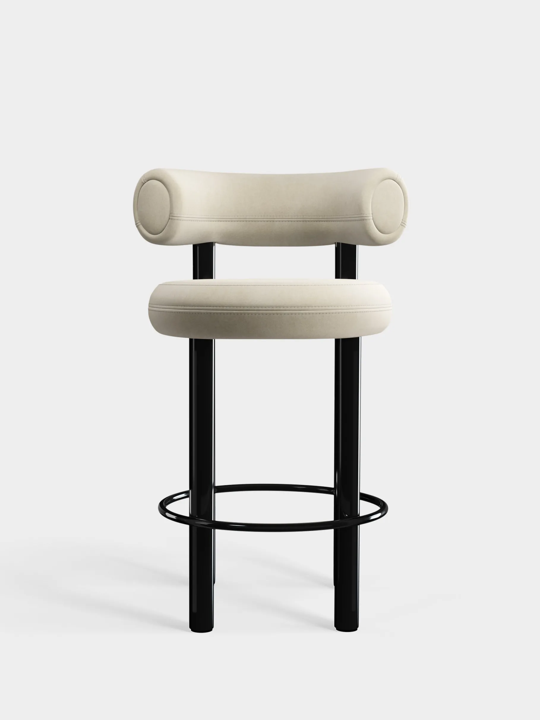 Fat Black Steel 65cm Counter Stool