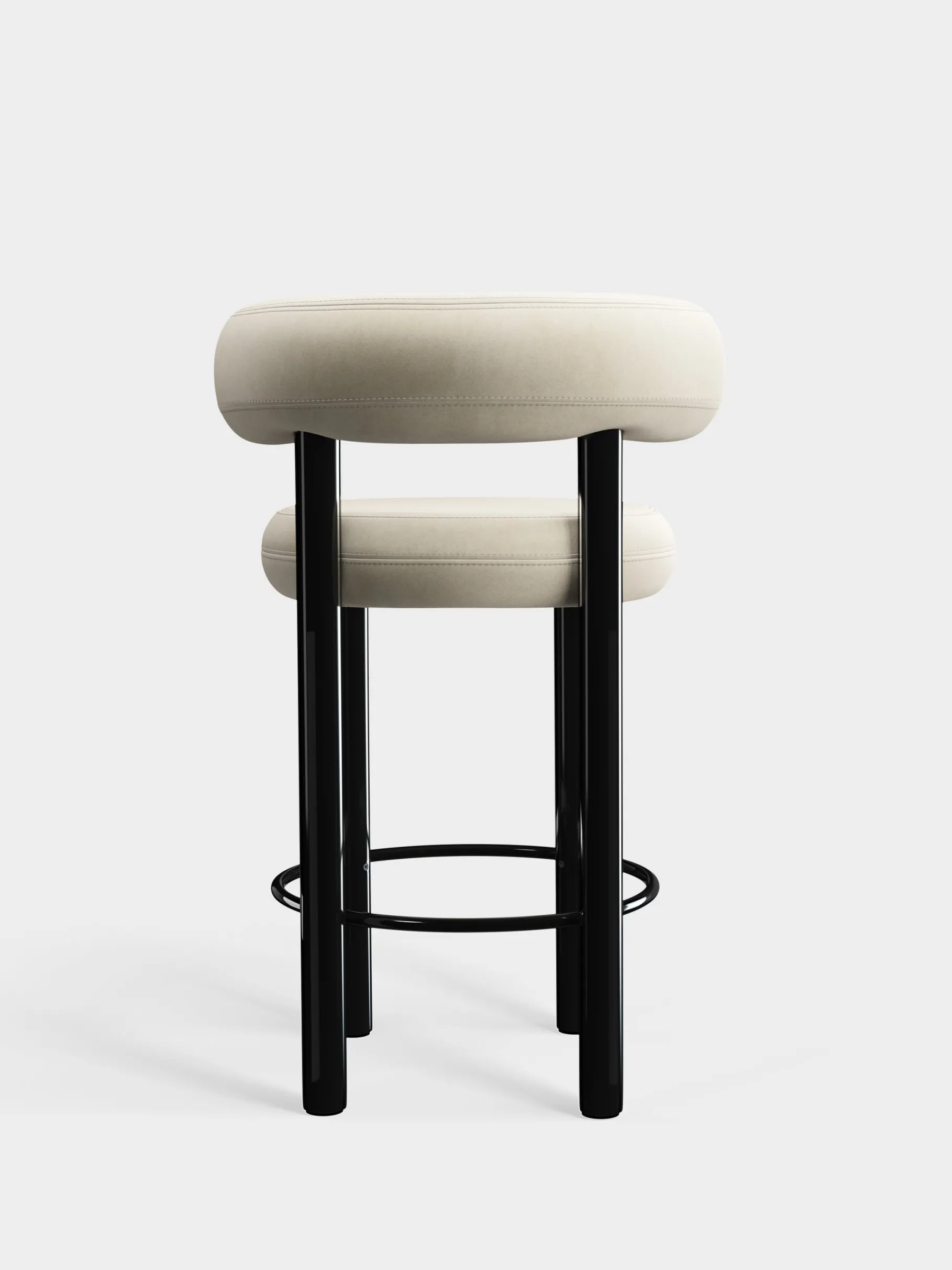 Fat Black Steel 65cm Counter Stool