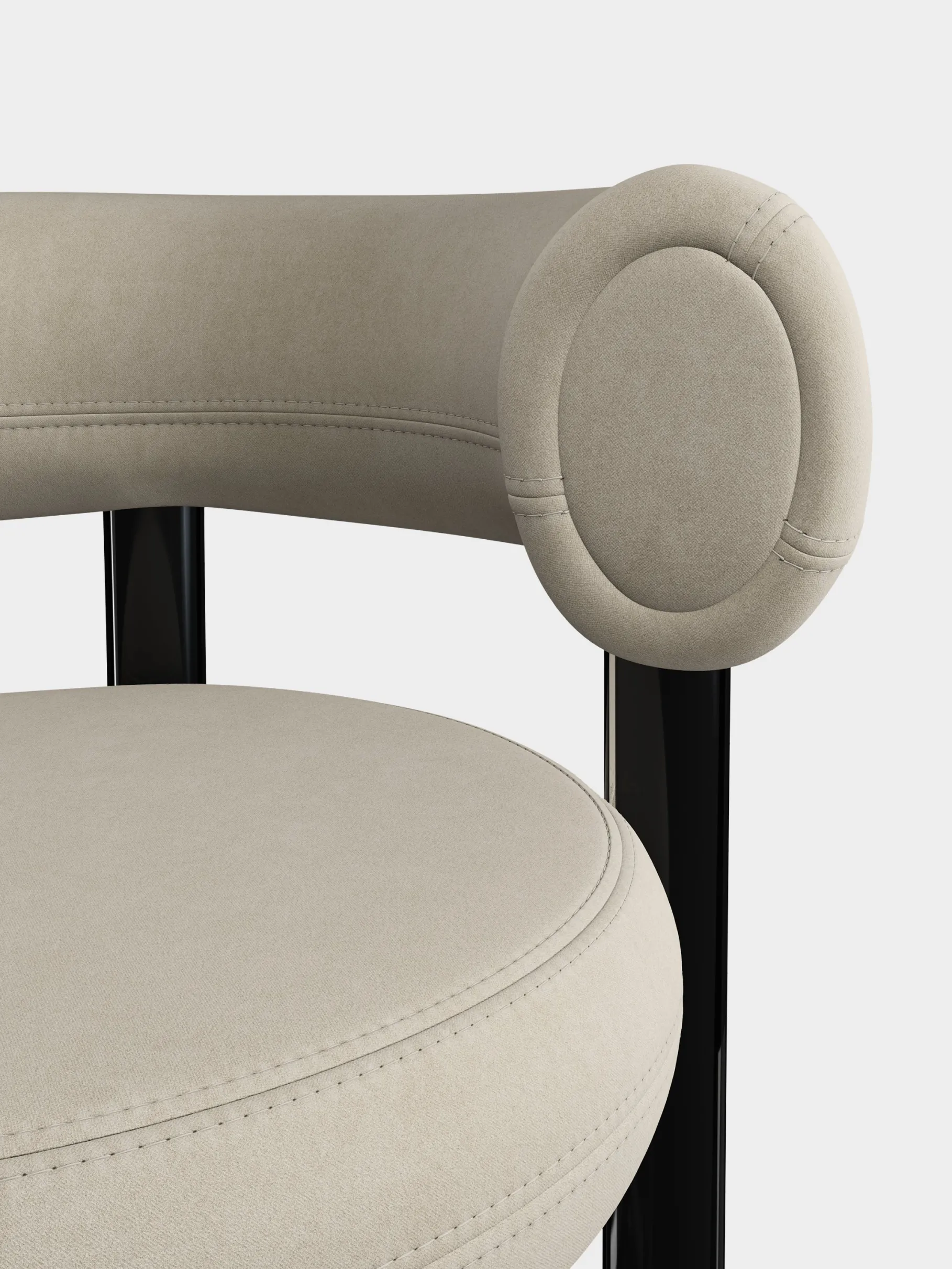 Fat Black Steel 65cm Counter Stool