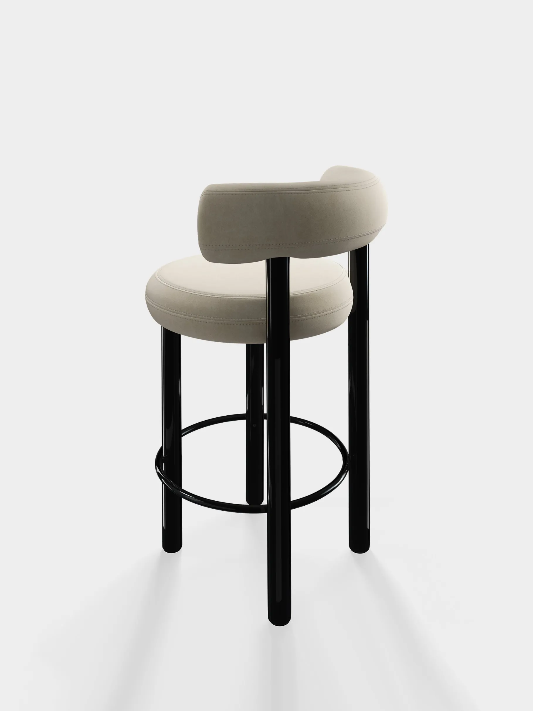 Fat Black Steel 65cm Counter Stool